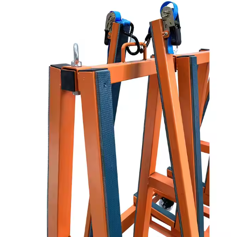 Stone steel A-frame for transporting large slabs
